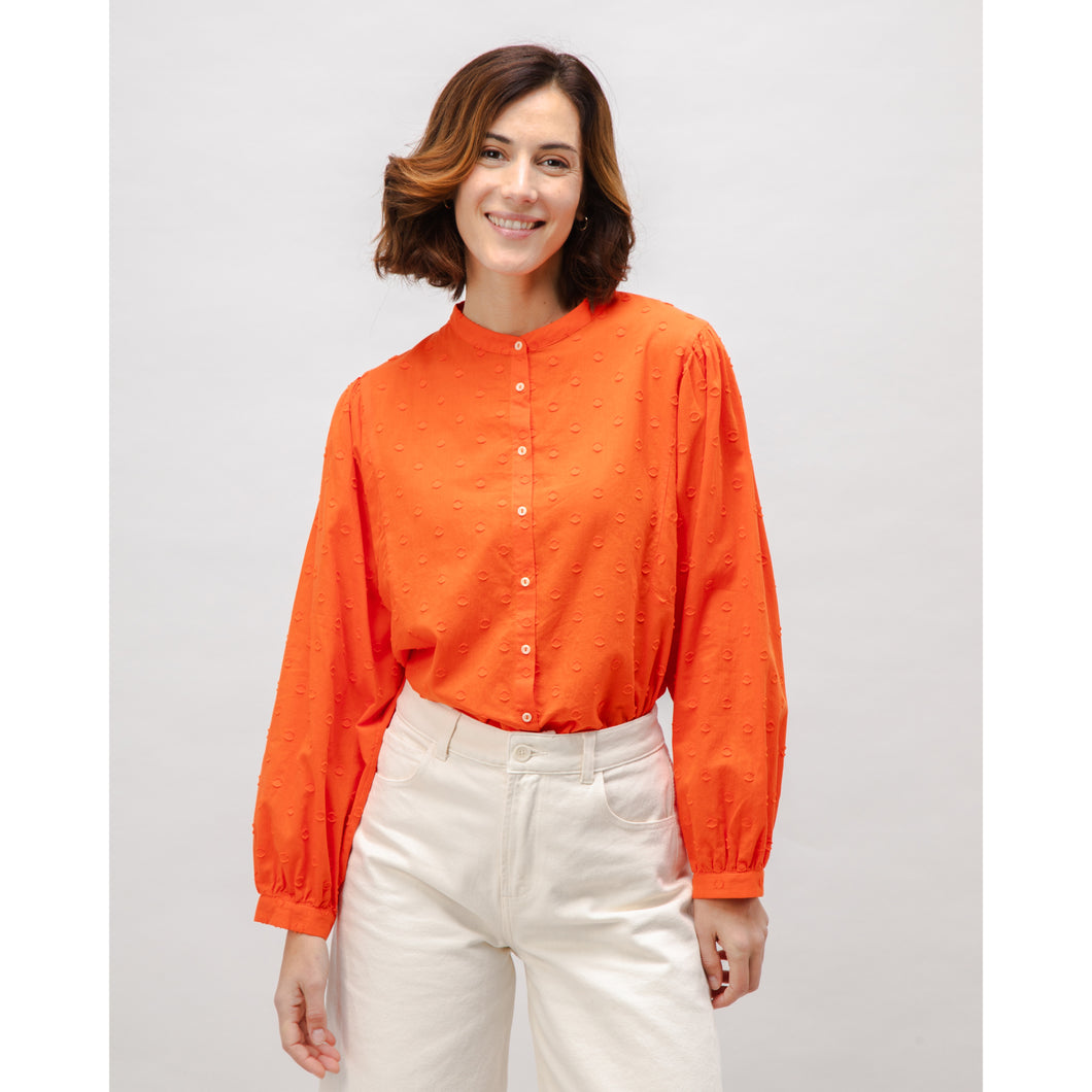 BRAVA FABRICS | Polka Dot Romantic Blouse | Orange