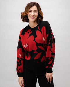 BRAVA FABRICS | Bloom Jacquard Sweater | Black