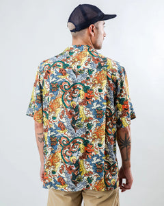 BRAVA FABRICS | Irezumi Tattoo Aloha Shirt | Ecru