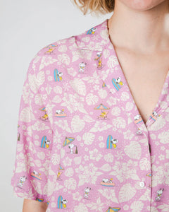 BRAVA FABRICS X PEANUTS | Peanuts Tropical Aloha Blouse | Pink