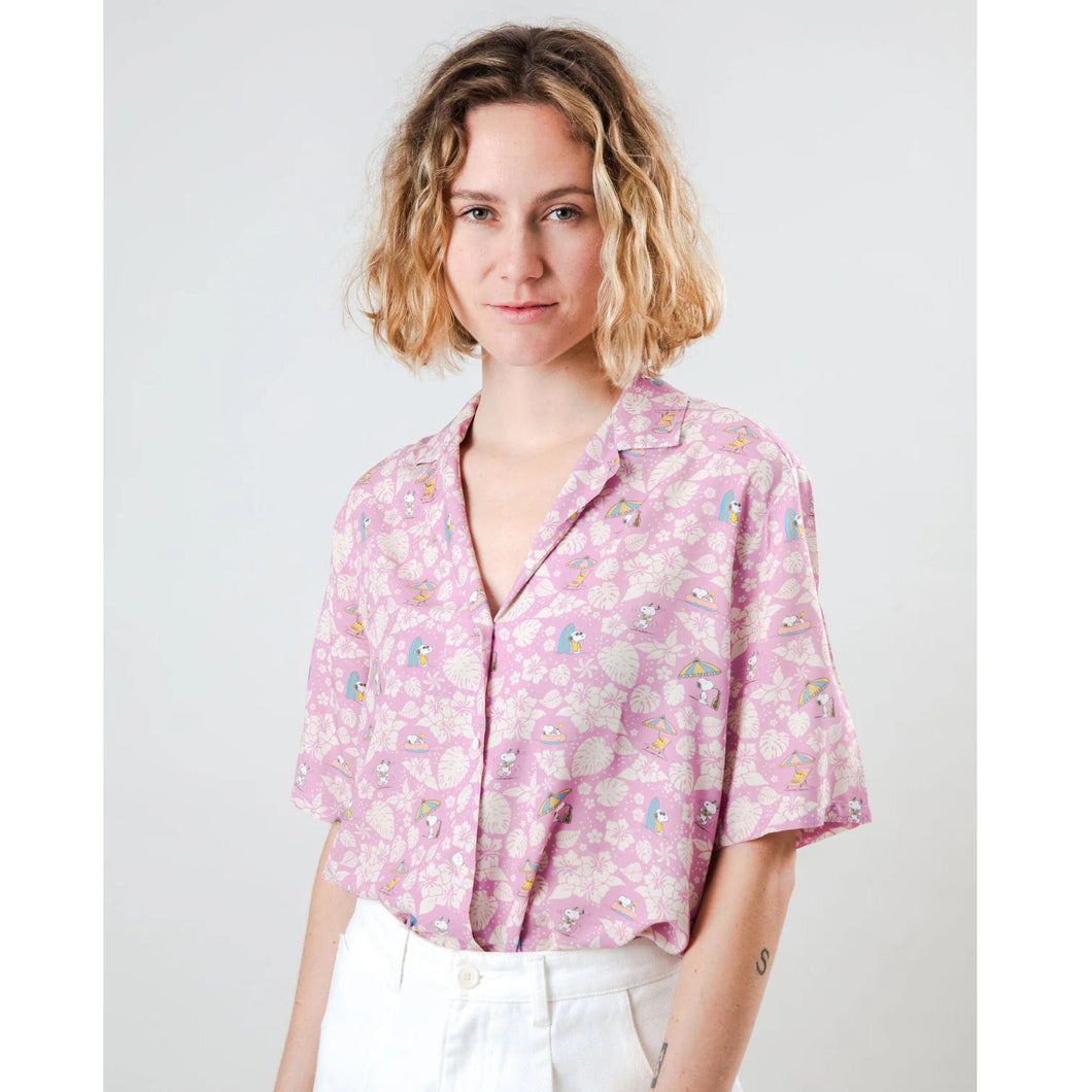 BRAVA FABRICS X PEANUTS | Peanuts Tropical Aloha Blouse | Pink