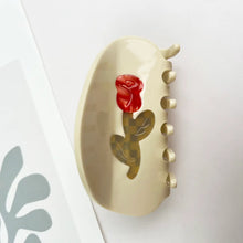 Load image into Gallery viewer, THE DIVA SOAP | Red Rose Hair Clip | Beige