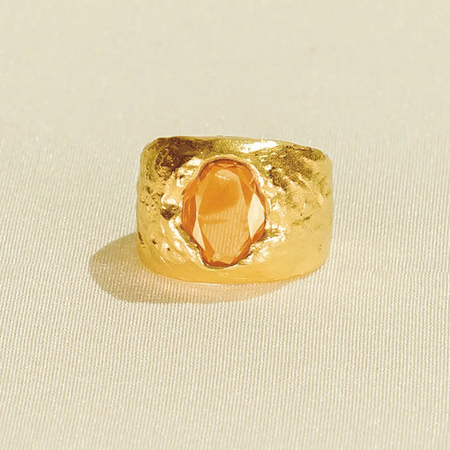 AGAPE JEWELLERY | Carmen Orange Ring | Gold Plated