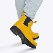 Load image into Gallery viewer, MERRY PEOPLE | Bobbi Ankle Wellington Boot | Mustard Yellow &amp; Black