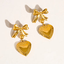 Load image into Gallery viewer, FLANERIE ACCESSORIES | Keryn Heart &amp; Bow Locket Earrings - LONDØNWORKS