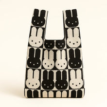 Load image into Gallery viewer, TOKEII | Chessboard Bunny Knitted Bag Medium + Strap