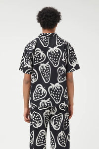 COMPANIA FANTASTICA | Strawberry Print Shirt | Black & White - LONDØNWORKS