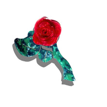 Load image into Gallery viewer, SOLAR ECLIPSE | Hand-painted Claw Hair Clip | Origami Rose Stem