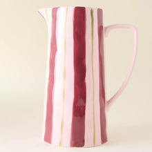 Load image into Gallery viewer, MÆGEN | Striped Ceramic Jug | Pink Red