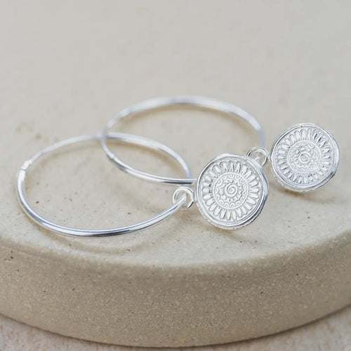 LUCY KEMP | Talisman Charm Hoops | Sterling Silver - LONDØNWORKS