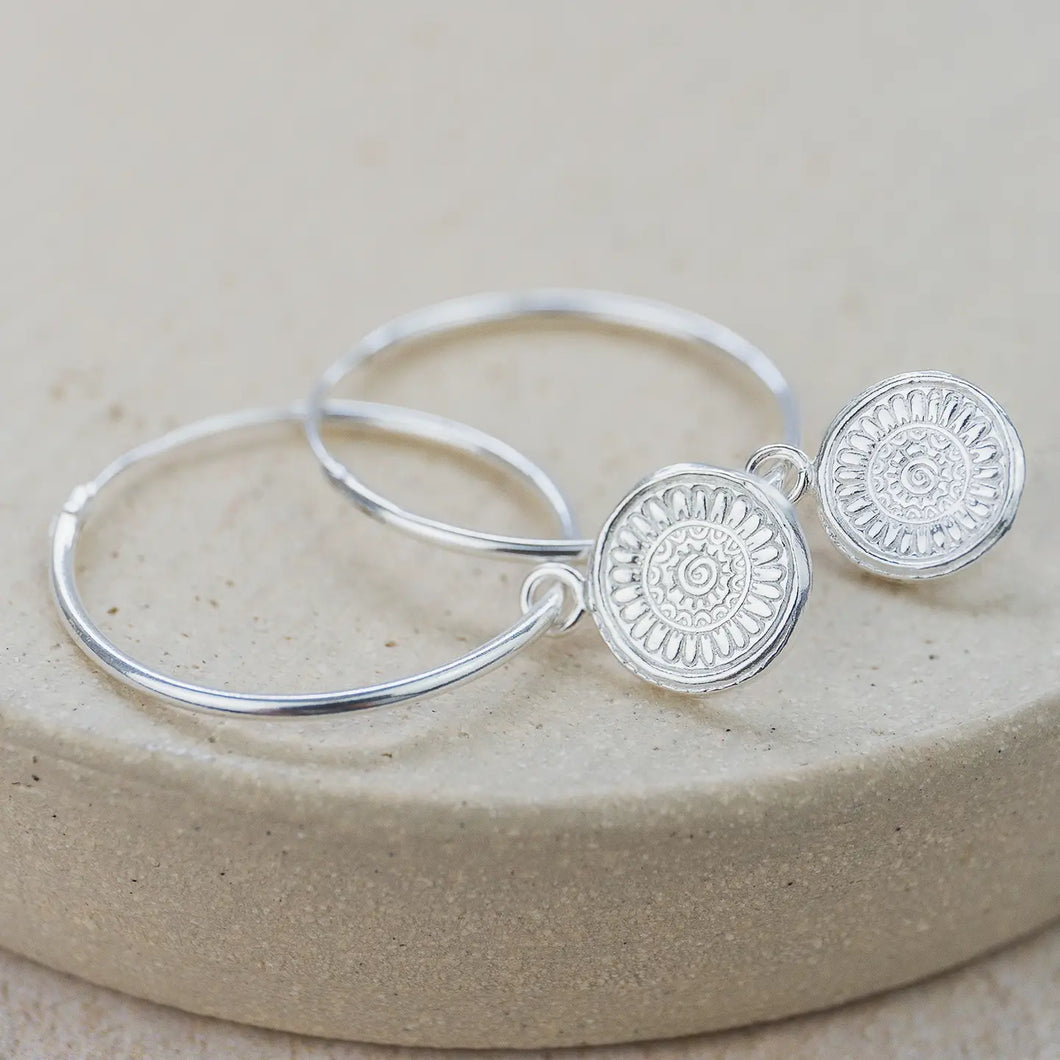 LUCY KEMP | Talisman Charm Hoops | Sterling Silver - LONDØNWORKS