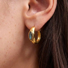 Load image into Gallery viewer, SCHMUCKOO BERLIN X NOYRE BERLIN | Huggie Hoop Earrings | Labradorite