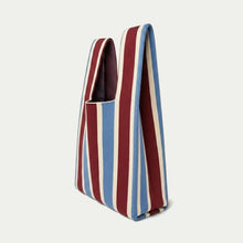 Load image into Gallery viewer, TOKEII | Campus Club Collection Knitted Bag Medium + Strap | Blue &amp; Red