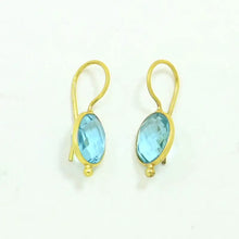 Load image into Gallery viewer, SCHMUCKOO BERLIN X NOYRE BERLIN | Oval Gemstone Earrings | Blue Topaz