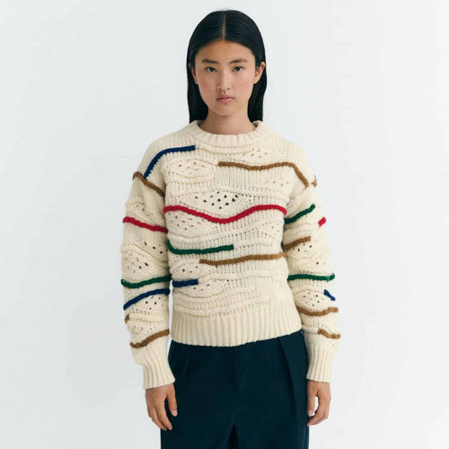 THINKING MU | Macrame Candela Knitted Sweater | Multi