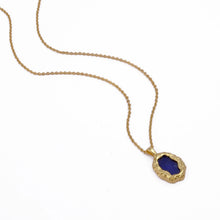 Load image into Gallery viewer, EL JOYERO | Textured Lapis Lazuli Pendant Necklace | Gold