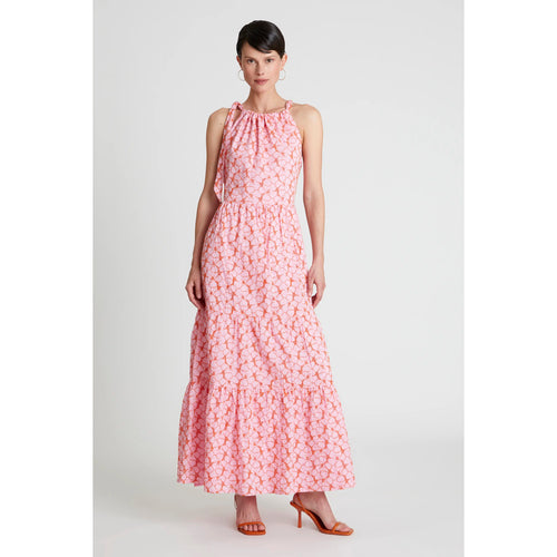 COMPANIA FANTASTICA | Floral Embroidery Long Dress | Pink
