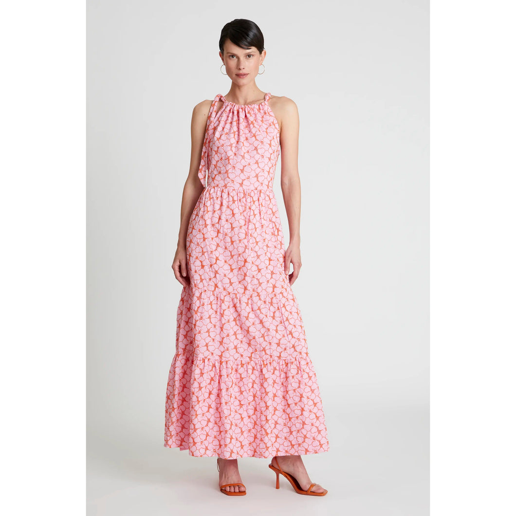 COMPANIA FANTASTICA | Floral Embroidery Long Dress | Pink