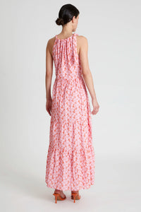 COMPANIA FANTASTICA | Floral Embroidery Long Dress | Pink