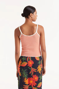 COMPANIA FANTASTICA | Striped Strappy Top | White Orange
