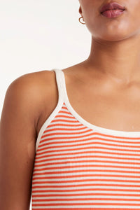 COMPANIA FANTASTICA | Striped Strappy Top | White Orange