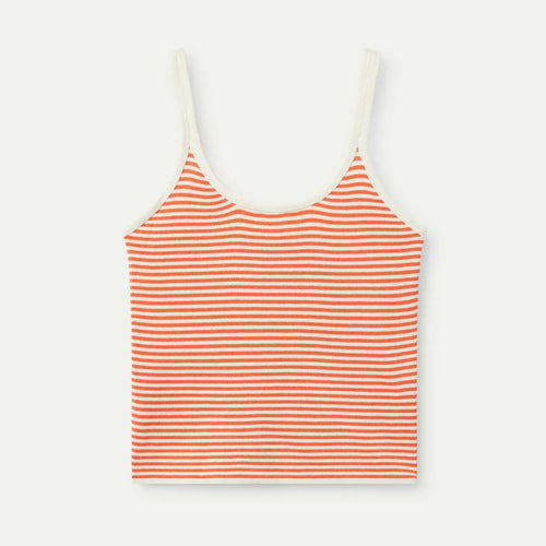 COMPANIA FANTASTICA | Striped Strappy Top | White Orange