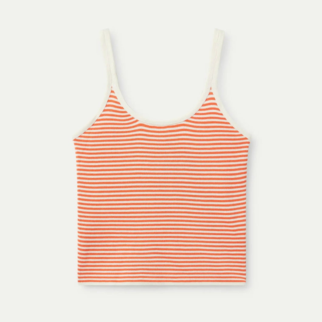 COMPANIA FANTASTICA | Striped Strappy Top | White Orange