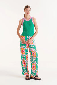 COMPANIA FANTASTICA | Two Tone Strap Top | Green