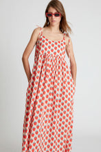 Load image into Gallery viewer, COMPANIA FANTASTICA | Strawberry Beach Print Long Strap Dress | Pink Red
