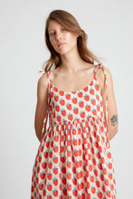 Load image into Gallery viewer, COMPANIA FANTASTICA | Strawberry Beach Print Long Strap Dress | Pink Red
