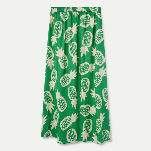 COMPANIA FANTASTICA | Pineapple Print Midi Skirt | Green