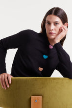 Load image into Gallery viewer, COMPANIA FANTASTICA | Knitted Heart Cardigan | Black - LONDØNWORKS