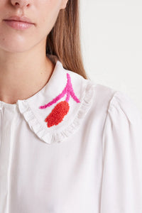 COMPANIA FANTASTICA | Tulip Embroidery Shirt | White - LONDØNWORKS
