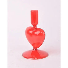 Load image into Gallery viewer, M &amp; R | Heart Glass Candle Holder | Red - LONDØNWORKS