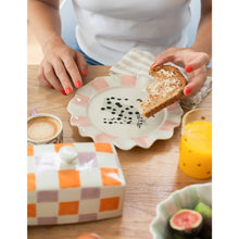 Load image into Gallery viewer, CAROLINE GARDNER | Check Butter Dish | Orange &amp; Lilac - LONDØNWORKS