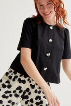 Load image into Gallery viewer, COMPANIA FANTASTICA | Heart Buttons Top | Black
