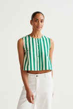 Load image into Gallery viewer, COMPANIA FANTASTICA | Striped Printed Top | Green