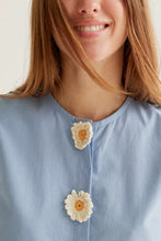 Load image into Gallery viewer, COMPANIA FANTASTICA | Shirt With Daisy Details | Light Blue