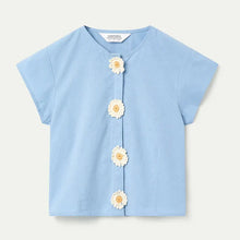 Load image into Gallery viewer, COMPANIA FANTASTICA | Shirt With Daisy Details | Light Blue