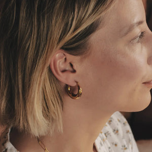 NORDIC MUSE | Crescent Hoop Earrings | Gold