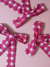 Load image into Gallery viewer, CUSTARD CLOTH | Bow Hair Clip Barrette | Pink Gingham