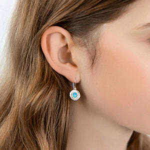 BANYAN JEWELLERY | Organic Silver Hook Earrings | Pale Blue Opal - LONDØNWORKS