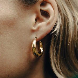 NORDIC MUSE | Crescent Hoop Earrings | Gold