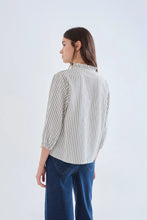 Load image into Gallery viewer, COMPANIA FANTASTICA | Frilled Edge Shirt | Light Green Stripes