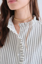 Load image into Gallery viewer, COMPANIA FANTASTICA | Frilled Edge Shirt | Light Green Stripes