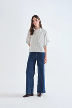 Load image into Gallery viewer, COMPANIA FANTASTICA | Frilled Edge Shirt | Light Green Stripes