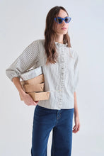 Load image into Gallery viewer, COMPANIA FANTASTICA | Frilled Edge Shirt | Light Green Stripes