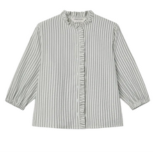 Load image into Gallery viewer, COMPANIA FANTASTICA | Frilled Edge Shirt | Light Green Stripes