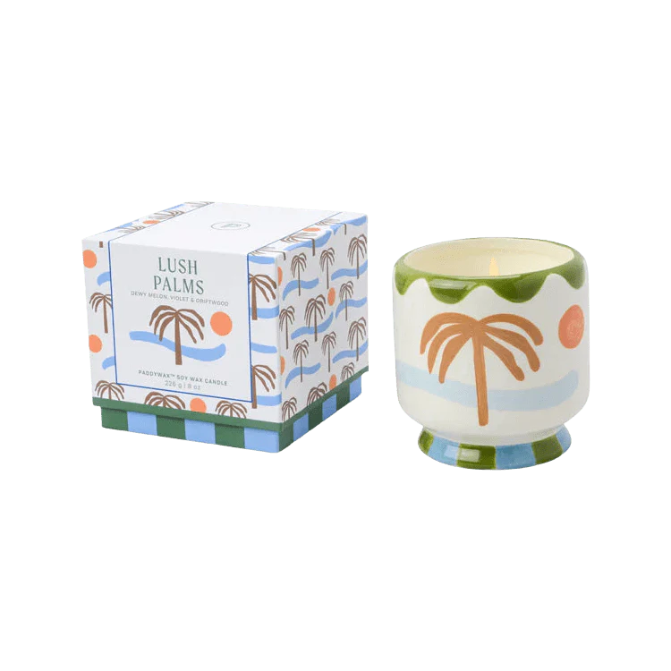 PADDYWAX | Adopo Palm Tree Ceramic Candle | Lush Palms