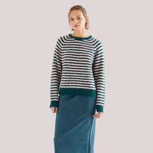 Load image into Gallery viewer, COMPANIA FANTASTICA | Striped Kinit Jumper | Dark Green &amp; Pink